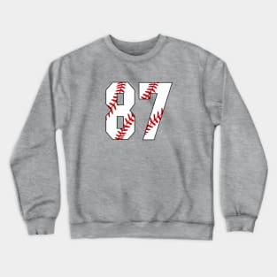 Baseball Number 87 #87 Baseball Shirt Jersey Favorite Player Biggest Fan Crewneck Sweatshirt